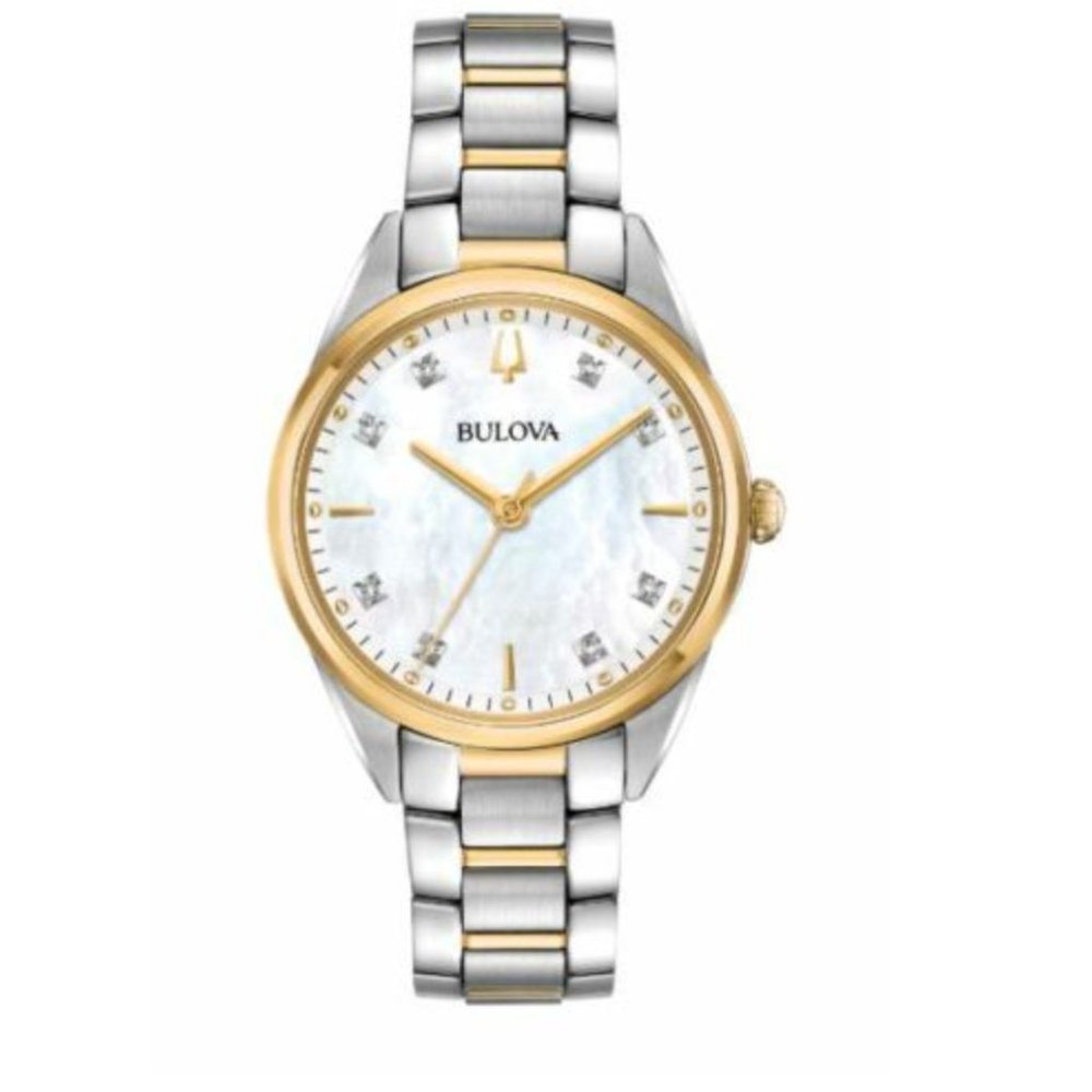 WOW! BULOVA DIAMOND ACCENT TWO TONE WATCH! 33MM!!